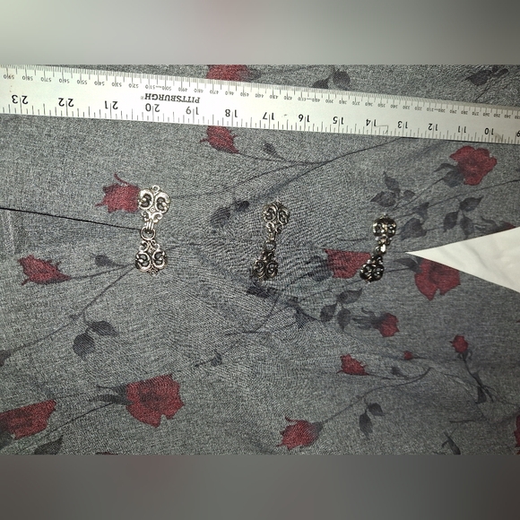 Chad Stevens 2 piece pants  suit / size 16w / gray with floral design - Picture 14 of 15